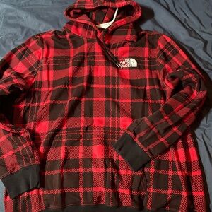The North Face Red and Black Checkered Hoodie